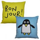  Kudde Greetings, ljusbl� och bonjour