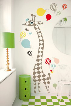 Wallstickers giraffe och balloons från Littlephant