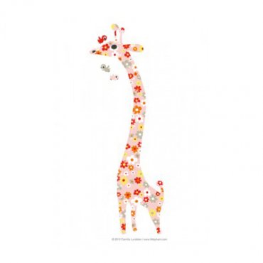 Wall sticker, Giraffe flowers