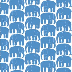 Tyg Elefantti, blåa elefanter