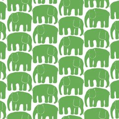 Tyg Elefantti, gröna elefanter